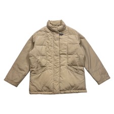 Fay Women's Padded Coat | Vintage Luxury Designer Puffer Jacket Beige Medium Vtg