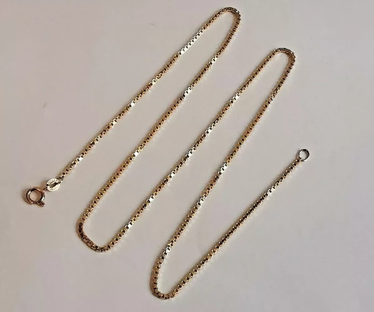 9ct gold box chain best sale necklace