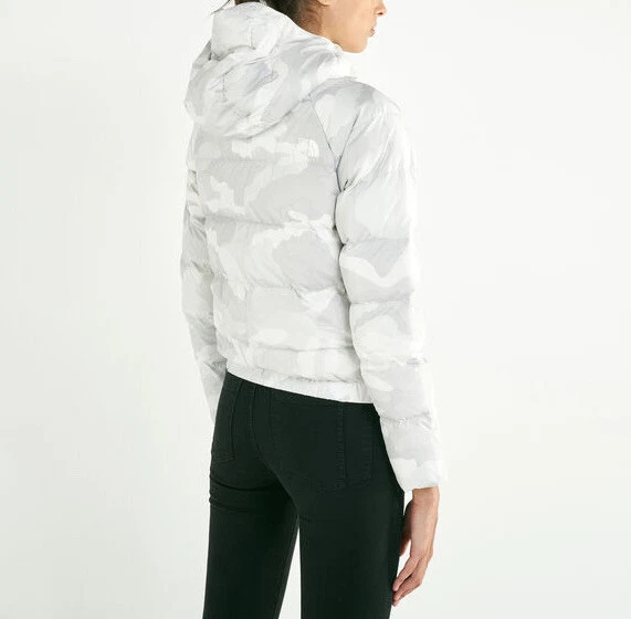 The North Face Women's Hyalite Down Hooded Puffer Jacket / White Camo / XL  | eBay