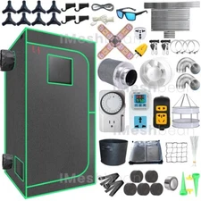 4x4 Complete Grow Tent Kit w/Full Spectrum Grow Light Air Ventilation Filter Sys