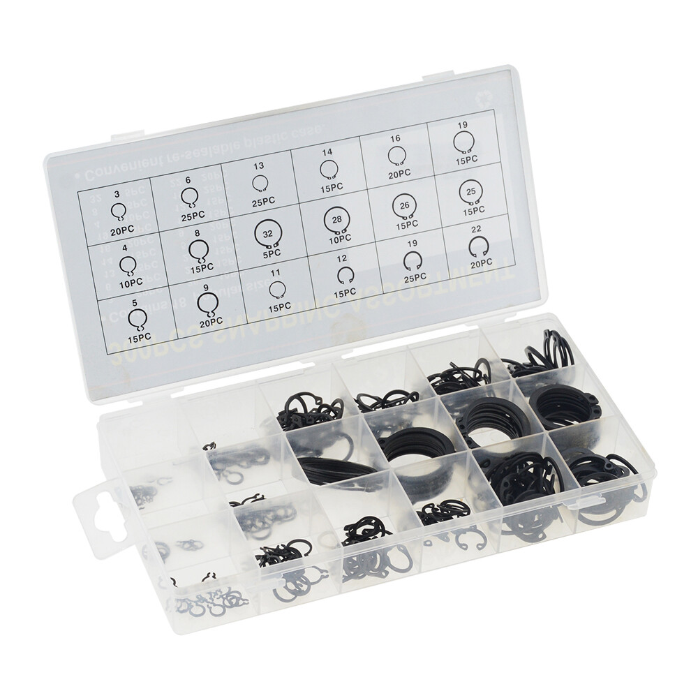 300tlg Innen Seegerring 3-32 Mm Sicherungsringe Sortiment 300Tlg 3-32mm Innen-Seegering Set Sprengring Sortiment Sicherungsring Seegering Sprengringe Set Für Reparatur Montage