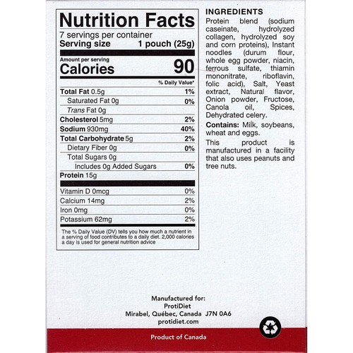 ProtiDiet High Protein Chicken Noodle Soup, 15g Protein, Low Calorie, Low Carb, - Picture 2 of 3