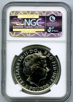 2012 S2£ GREAT BRITAIN 1OZ SILVER NGC MS70 BRITANNIA EX. RARE 10