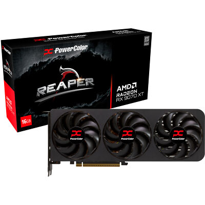PowerColor Radeon RX 9070 XT Reaper 16GB, Grafikkarte, schwarz