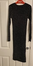 Tu  black sparkle cut out ribbed dress -size 10