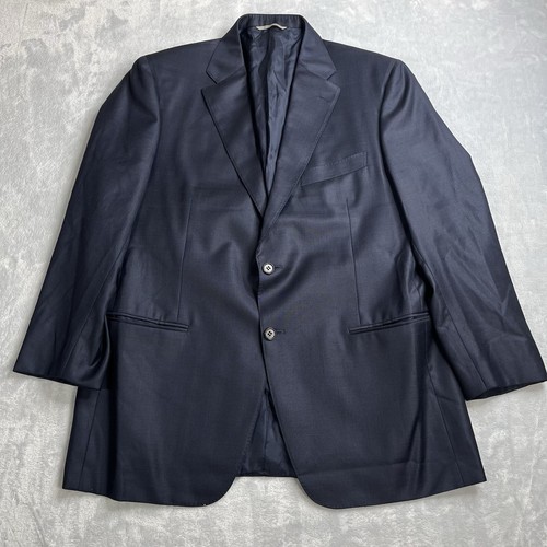 Canali Blazer 44R 54R Italy Blue Wool Two-Button Suit Jacket Sport Coat *FLAWS*
