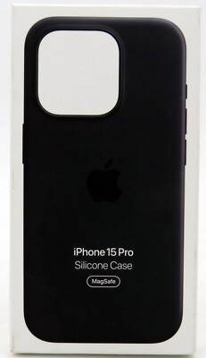 Black Genuine Apple Silicone Soft Case with MagSafe for Apple