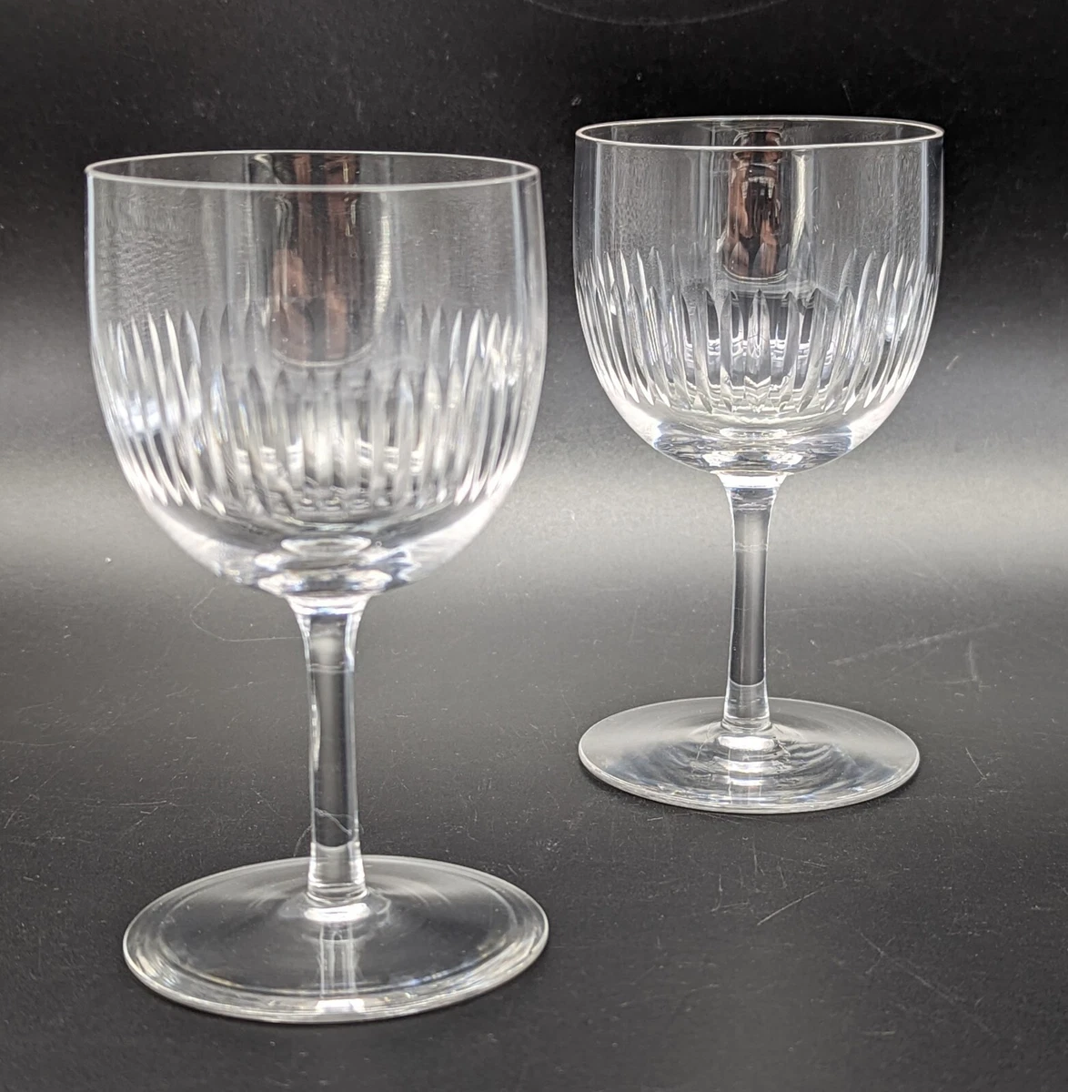 2 Late Victorian Small 100ml Wine Port Glasses Plain With
