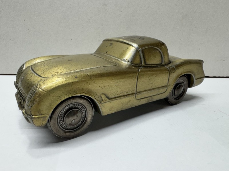 7” Metal Die Cast Coin Bank Banthrico Inc 1953 Chevrolet Corvette Car Vintage