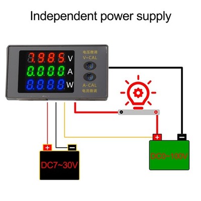Digitales Gleichstrommessgerät mit LED-Anzeige für Spannung 0 100V und Strom 0
