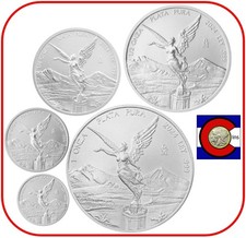 2024 Mexico Libertad 5 Coin Silver BU Set 1/20 1/10 1/4 1/2  1 oz in Capsules
