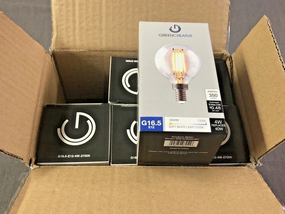 Green Creative 98451 Vintage LED G16.5 Globe 4W - 40W Equiv. 2700K Warm White - Image 2 of 4