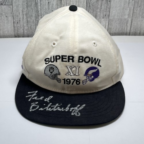 Vintage Super Bowl XI 1976 Snapback Signed Fred Biletnikoff Raiders Vikings Read - Picture 16 of 24