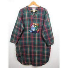 Vintage 90s Disney Tigger Eeyore Plaid Flannel Nightgown Women One Size