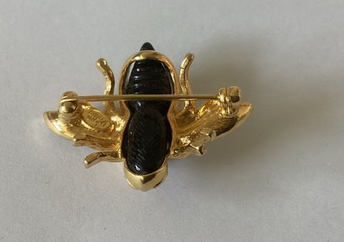 Vintage Joan Rivers Strass goldfarbene Biene Pin mit austauschbarem Körper - ein Körper - Bild 3 von 5