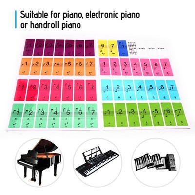 Clearly Removable 88/61/54 Key Electronic Keyboard Piano Stave Note Sticker HDSK
