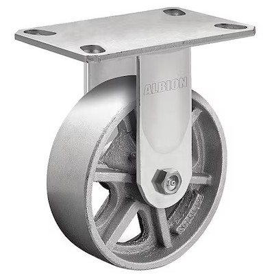Albion 62Ca05201r 5'' X 2'' Cast Iron Rigid Caster, No Brake, Loads Up To 1300 Lb