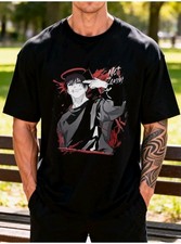 Stylish Mens Cotton T-Shirt with Anime Charac...