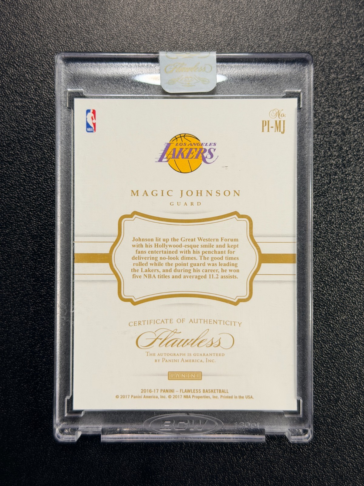 2016 Flawless Magic Johnson Premium Ink Auto RUBY SSP 14/15 LAKERS view 2