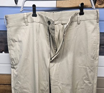 Charleston Khakis by Ben Silver Pants Men 38R 38x32 Tan Chino Flat Front