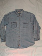 Vintage Y2K Levi Strauss Signature Denim Pearl Snap Shirt Mens XL Blue Cotton
