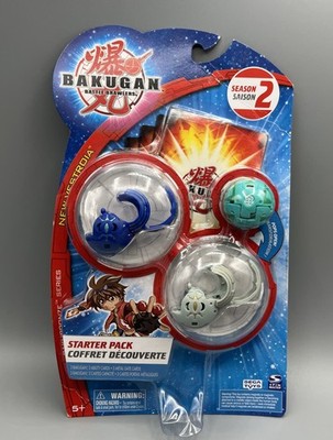 BAKUGAN NEW VESTROIA Starter Pack BLUE Aquos Dual Elfin + Gray Haos - BRAND NEW