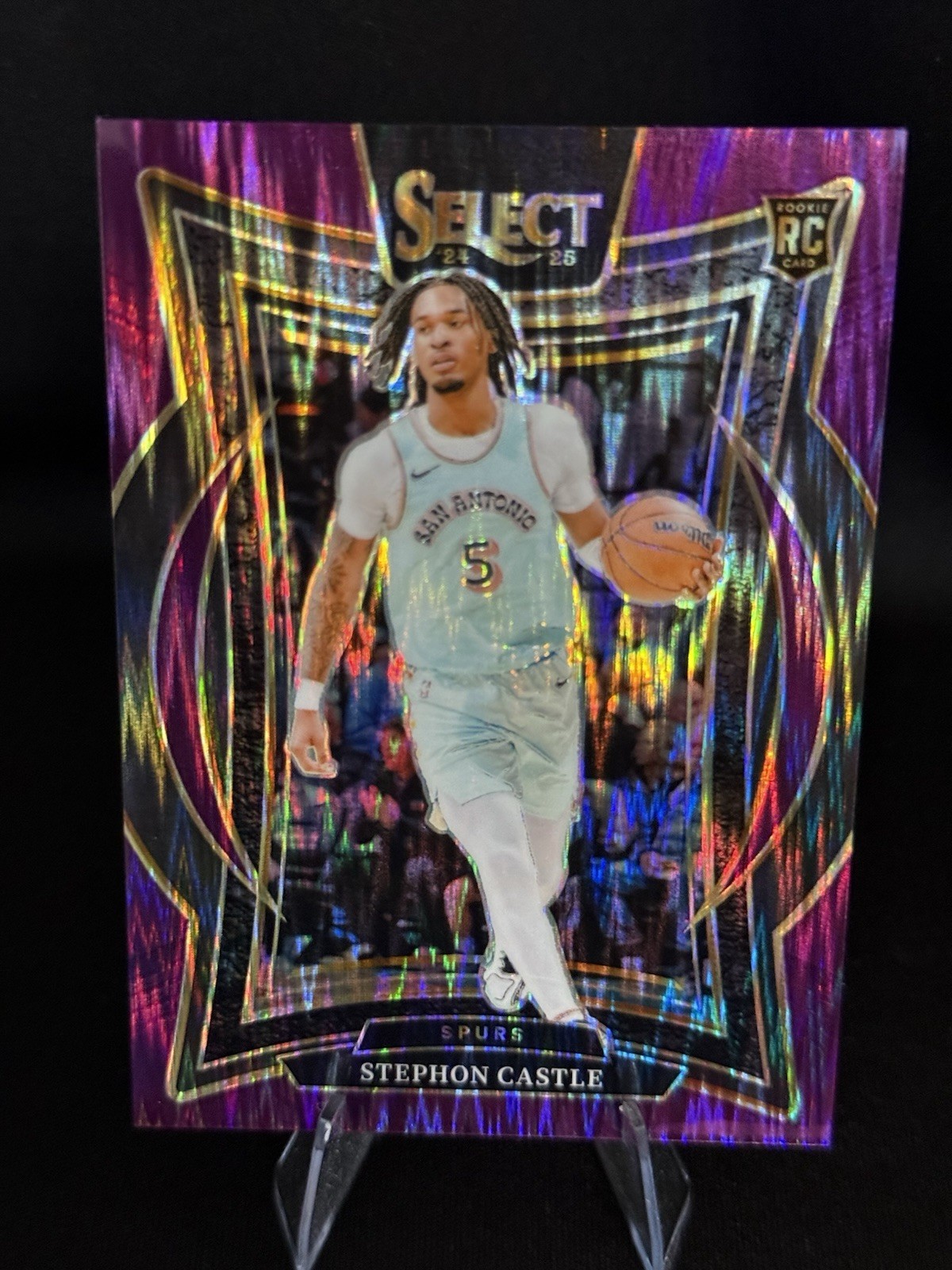 2024-25 Panini Select Concourse Stephon Castle #72 Purple Flash Prizm /249 (RC)