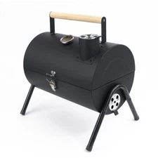 TJ Riley Tabletop Charcoal Grill, 10"H x 10"W x 14"D, Black
