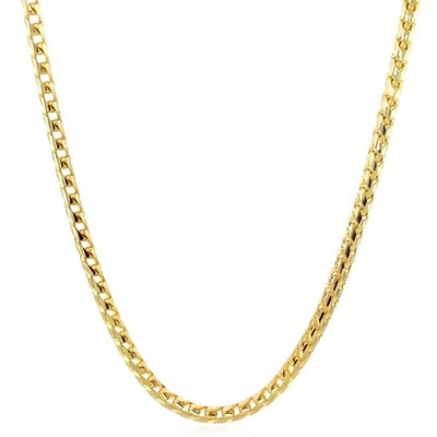 14K Yellow Gold 2.5mm Round Franco Chain (Solid Links) 18''-28''