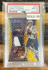 2019 Panini Select ROOKIE GOLD /10 JARRETT STIDHAM Patch #DS19 MEM PSA 10 —POP 1