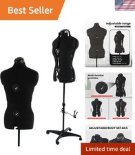 Black Pinnable Dress Form for Sewing - Ideal for Sizes 6-14 with Wheels