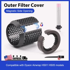 Magnetic Outer Filter Cover+Cleaning Brush for Dyson Airwrap Hair Styler HS01/05