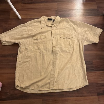 Route 66 Men s Khaki Color Short Sleeve Button Down Size XL