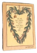 Christmas Rubber Stamps Happen Holly Wreath Awesome Christian Sentiment  Large