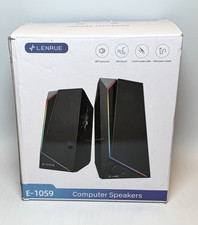 LENRUE USB-C Computer Speakers Loud Stereo Sound Headphone Jack PC Mac Desktop