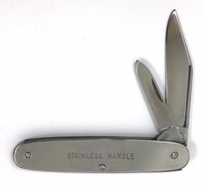 Kutmaster Pen Jack Knife Stainless Handle Utica NY USA Vintage 282-S