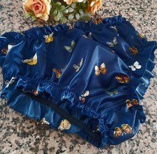 Glossy Navy Floral  Ruched Back   Glossy Satin     Panties CD/TV 28"-38"