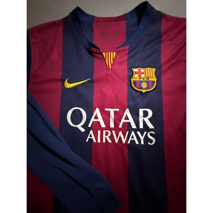 Camiseta de futebol masculina manga longa FC Barcelona Qatar Airways Nike Neymar Jr #11 G - Imagem 2 de 4