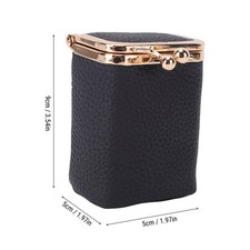 Lipstick Case Holder With Mirror Leather Vintage Mini Travel Cosmetic Pouch For