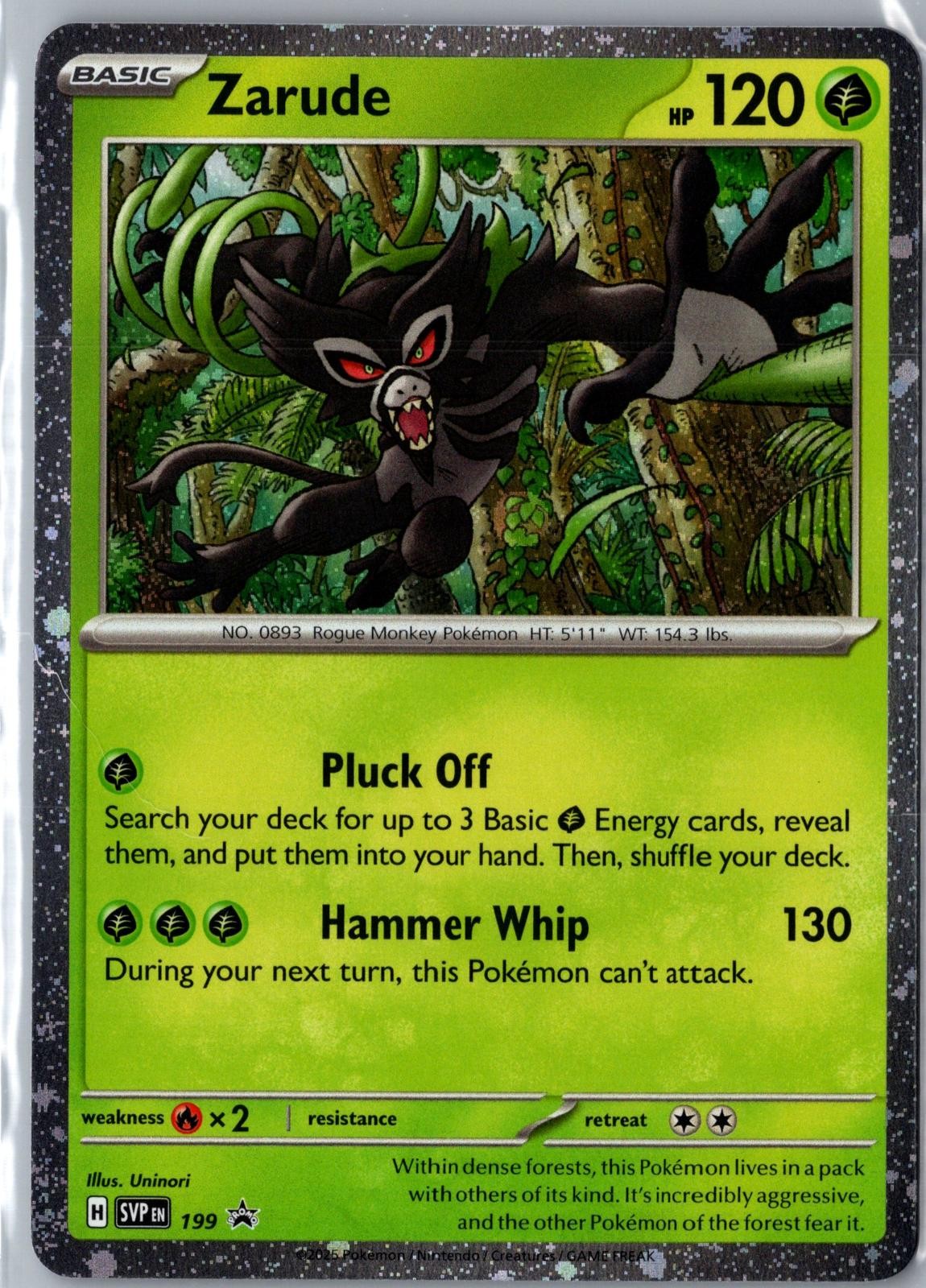Zarude (Cosmos Holo) 199 Holo Rare Scarlet & Violet Promo Pokemon Near Mint