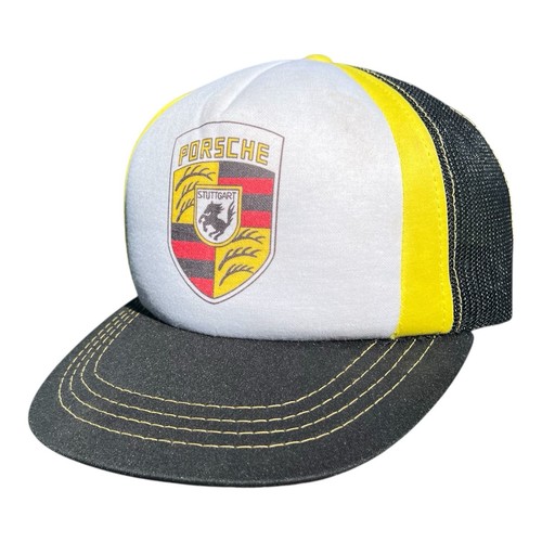 Vintage Porsche Hat 80s Youngan Trucker Snap Back Mesh Foam