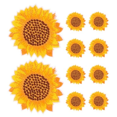 10Pcs Durable Flower Applique Embroidery Patches Iron on for Clothing Repair - Image 1 of 4