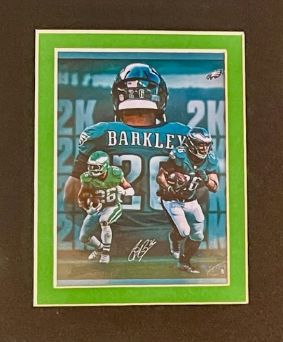 NFL: EAGLES SAQUON BARKLEY 11x14 MAT, 8x10 PIC, Nameplate, Cards, & Patches - Bild 5 von 6