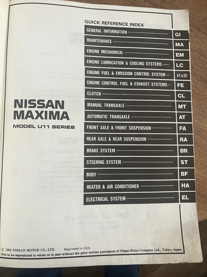 1985 Nissan Maxima Factory Service Manual - Image 3 of 3