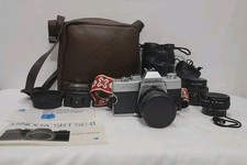 Minolta SRT SC-II 35mm SLR Camera Multiple Lenses/Flash/Case UNTESTED, Dry Fires