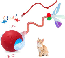 Interactive Cat Ball Toy, Chirping Motion Activated Electric Rechargeable Cat To