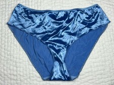 VINTAGE VICTORIAS SECRET SILKY SECOND SKIN SATIN SHINY HI CUT BIKINI PANTY XL