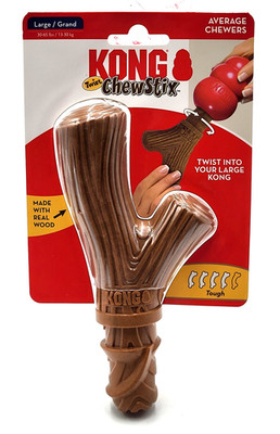 KONG Chewstix Twist Large Dog Teething Chew Toy *fits in Lrg Kong classic* 6''