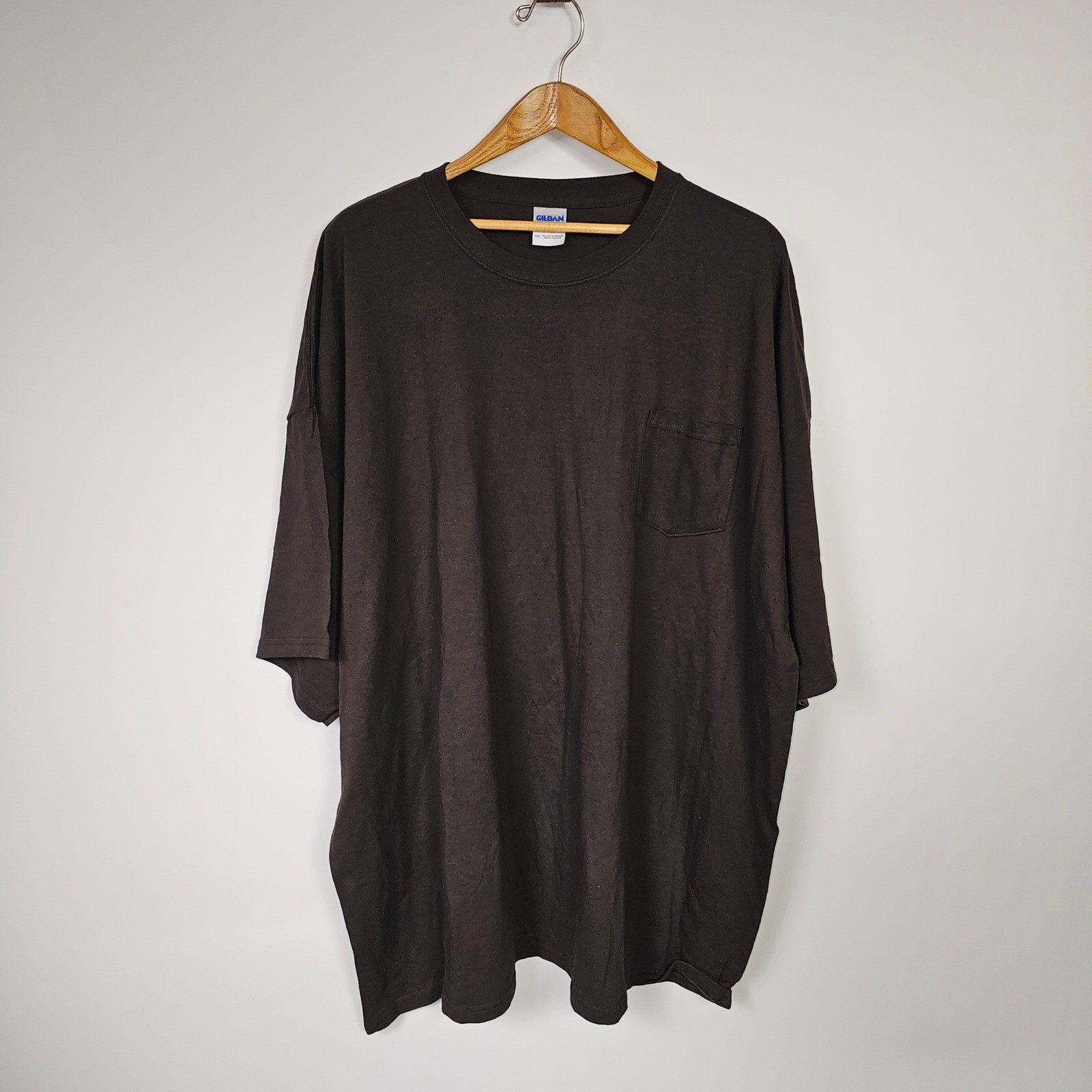 Gildan Ultra Cotton Pocket T-Shirt 5XL Brown Relaxed Fit Menswear Casual
