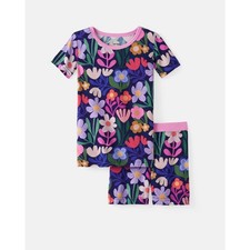 Little Sleepies Wild Garden Two-Piece Short Sleeve  Shorts Pajama Set 5/6 NWT